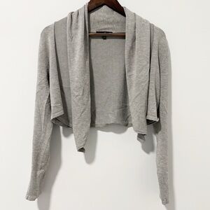 Willi Smith Womens Cropped Cardigan Gray Open Front‎ Size Medium